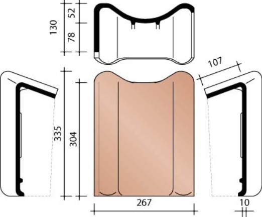 Vhv klassiek gevelhaakvorst links blauw gesmoord 706