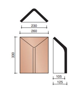 Pontigny begin-/eindvorst hoekig + kop bruin gevlamd 891