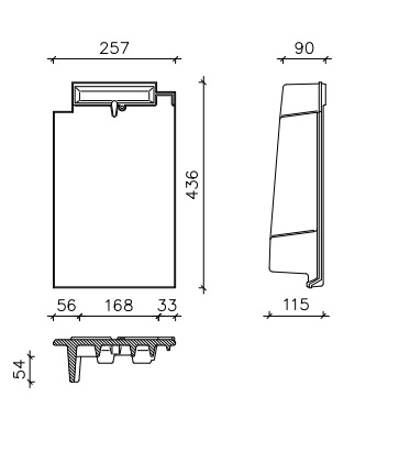 Crea gevelpan links duits model domino mat zwart eur/st 741