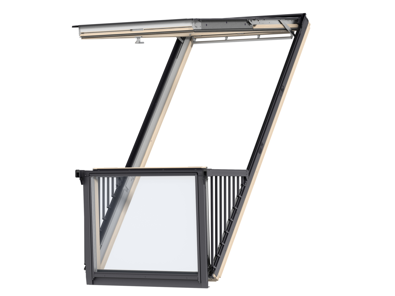 Velux balkonvenster gdl 3066 pk19 hout gevern bestaat uit 2 delen p1 en p2