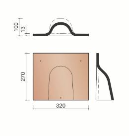 Pontigny ventilatiepan  natuurrood 600