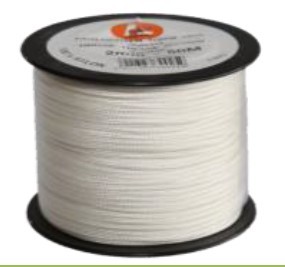 Led gevlochten nylon wit  3mm b afgesneden