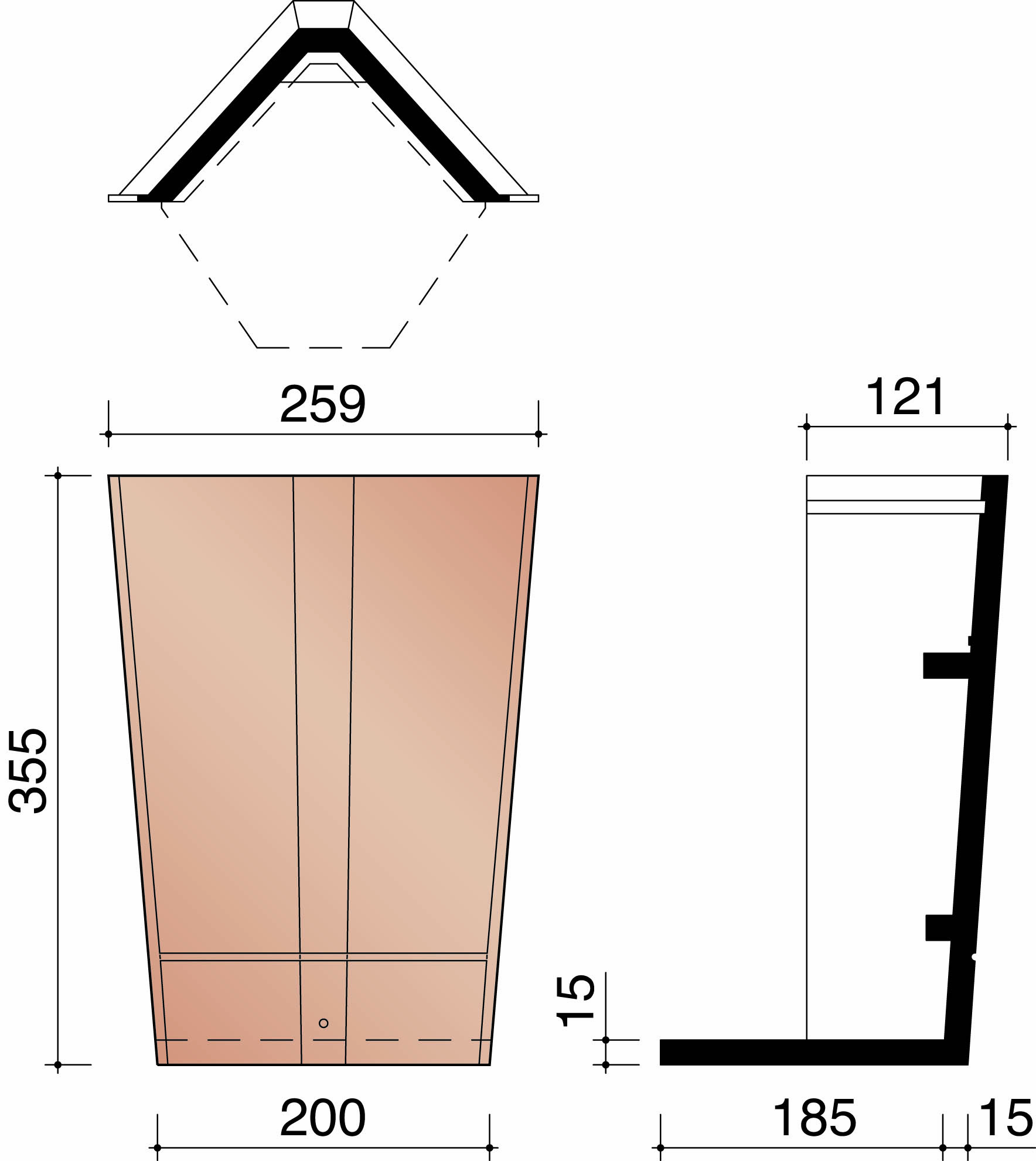 Migeon vauban eindvorst hoekig bruin 682