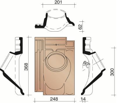 KOR KOKERPAN 100MM 401 ZWART VERGLAASD 738