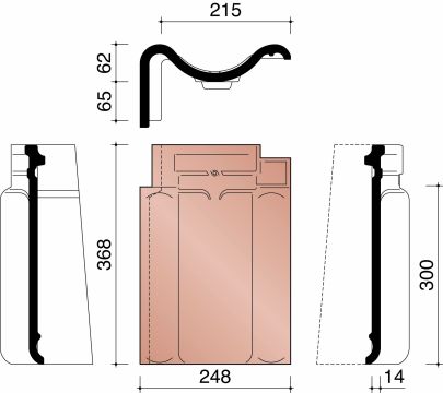 KOR GEVELPAN LINKS 401 ZWART VERGLAASD 738