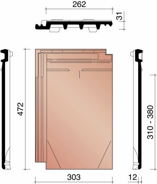 MIGEON ACTUA VENTILATIEPAN + ROOSTER IN KUNSTSTOF NATUURROOD 600