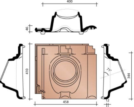 BISCH SE PANNE KOKERPAN DIA 160MM ANTRACIET MAT 703