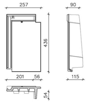 CREA GEVELPAN RECHTS DUITS MODEL DOMINO MAT ZWART EUR/ST 741