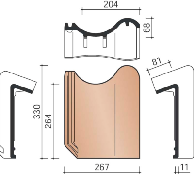 OVH KLASSIEK HAAKVORST ZWART SATINET 746