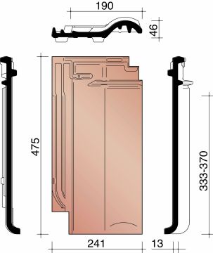 ALEGRA 10 TE DRIEKWARTPAN ZWART VERGLAASD 738