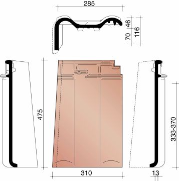 ALEGRA 10 TE GEVELPAN LINKS ZWART VERGLAASD 738