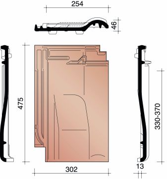 ALEGRA 10 TE VENTILATIEPAN ZWART VERGLAASD 738