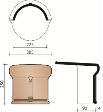 VHV VARIO BEGIN/EINDVORST HALFROND 225MM MET KOPPLAAT RUSTIEK 872