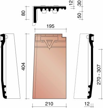 DATURA GEVELPAN LINKS MAT LEIZWART VERGLAASD 756