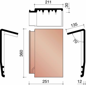 DATURA HAAKVORST MAT ZWART VERGLAASD 744