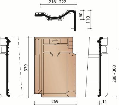 VHV VARIO GEVELPAN RECHTS RUSTIEK 872