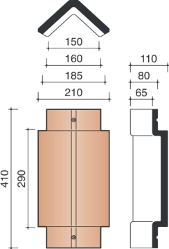 KOR BEGINVORST HOEKIG PLATO ANTRACIET MAT 703
