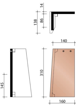 KOR GEVELPAN HALVE SPECIAAL LINKS PLATO ANTRACIET MAT 703