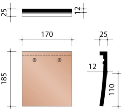 KOR KORTE PAN RUSTICA OMBRA BLAUW GESMOORD 759