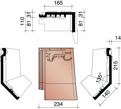 MIGEON VAUBAN GEVELKNIKPAN RECHTS ANTRACIET MAT 703