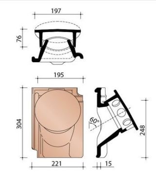 KOR KOKERPAN 100MM 44 OUD LATEM BLAUW GESMOORD 721