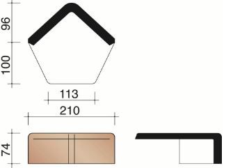KOR KOPPLAAT PLATO VOOR HOEKIG VORST ZONDER SLUITING OUD KOPER 797