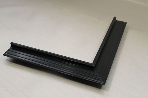 Alu dakr zwart struct zwaar model 60/60 ral9005 hoek bu