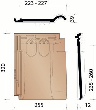KOR VENTILATIEPAN-HAAKDOORVOERPAN VARIO 18 MAT ZWART 741