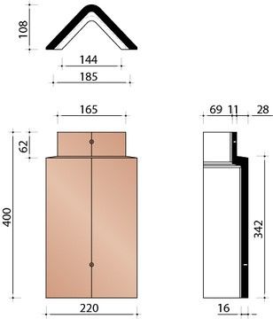KOR VORST HOEKIG 301 AMARANT 848