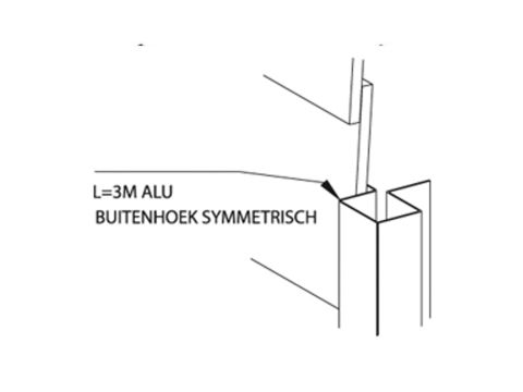 CEDRAL ALU BUITENHOEK SYMM C05 PLATINAGRIJS 3M EUR/ST