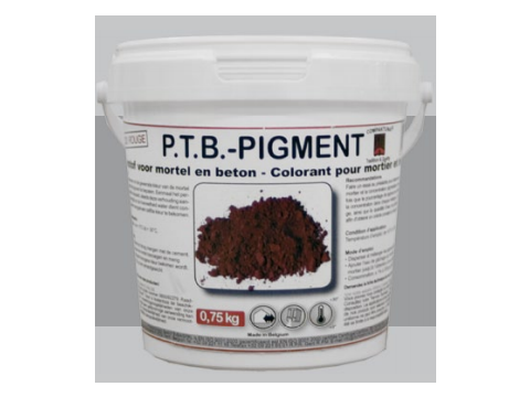 Ptb pigment (cementpoeder)  rood  0,75kg/bus