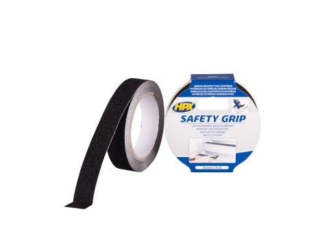HPX SAFETY GRIP ZWART 25MM X 5M