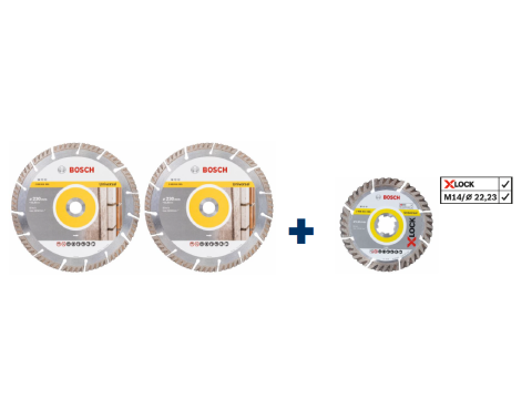 BOSCH DIAMANTSCHIJVEN 2X230MM+1X125MM GRATIS