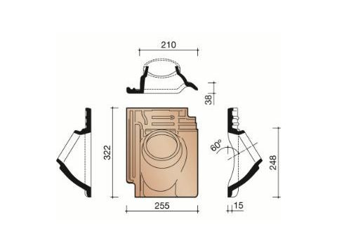 KOR KOKERPAN 100MM 993 ANTRACIET NEW 736