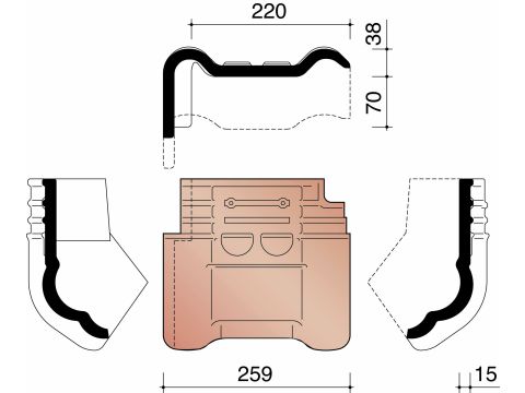 KOR GEVELKNIKPAN LINKS 993 ANTRACIET 736