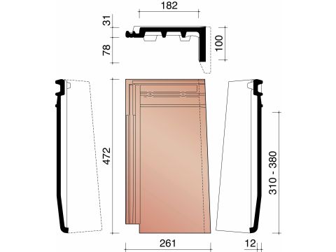 MIGEON ACTUA GEVELPAN RECHTS ANTRACIET MAT 703