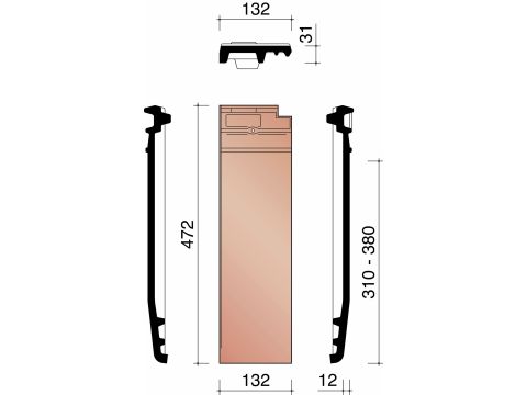 MIGEON ACTUA HALVE PAN ZONDER ZIJSLUITING ANTRACIET MAT 703
