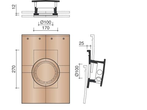 KOR KIT KOKERPAN 100MM + KAPJE + AANSLUITINGSMODULE 301 ANTRACIET 736 EUR/ST 736