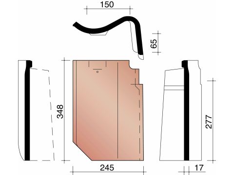 KOR GEVELPAN RECHTS 451 BLAUW GESMOORD 706