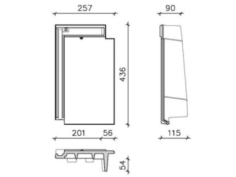 CREA GEVELPAN RECHTS DUITS MODEL DOMINO ANTRACIET MAT EUR/ST 703