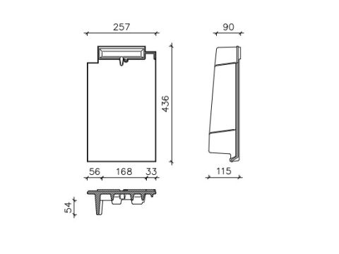 CREA GEVELPAN LINKS DUITS MODEL DOMINO ZWART EDEL ENGOBE EUR/ST 745