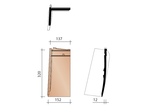 KOR GEVELPAN HALVE SPECIAAL LINKS ELFINO BLAUW GESMOORD 706