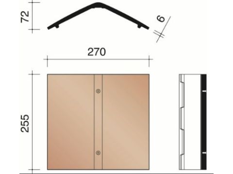 KOR VORST HOEKIG ZONDER SLUITING ELFINO GRANDE 30 GRADEN SMOKEY BROWN-GREY 957