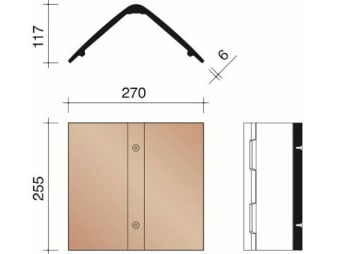KOR VORST HOEKIG ZONDER SLUITING ELFINO GRANDE 45 GRADEN SMOKEY BROWN-GREY 957
