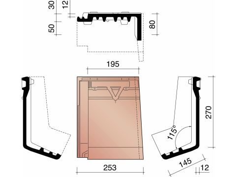 DATURA GEVELKNIKPAN RECHTS RUSTIEK 872