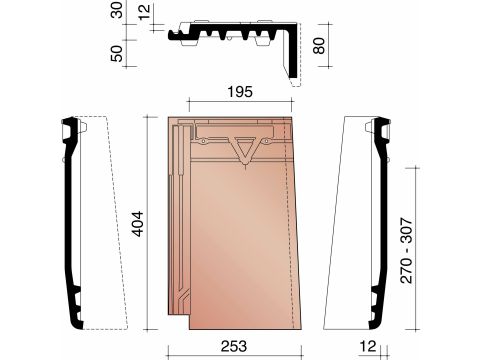 DATURA GEVELPAN RECHTS NATUURROOD+ 652