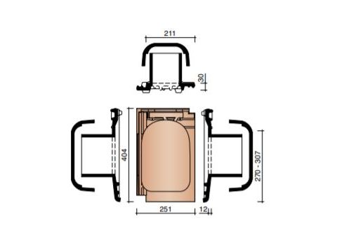 DATURA KIT KOKERPAN DIA 125MM+KAPJE + AANSLUITINGSMODULE  NATUURROOD+ 600