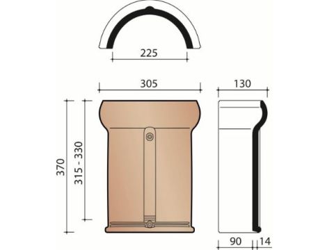 VHV VARIO VORST HALFROND 225MM RUSTIEK 872