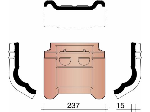 KOR KNIKPAN DUBBELE WEL 44 NATUURROOD 600