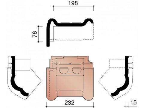 KOR GEVELKNIKPAN LINKS 44 OUD LATEM 879